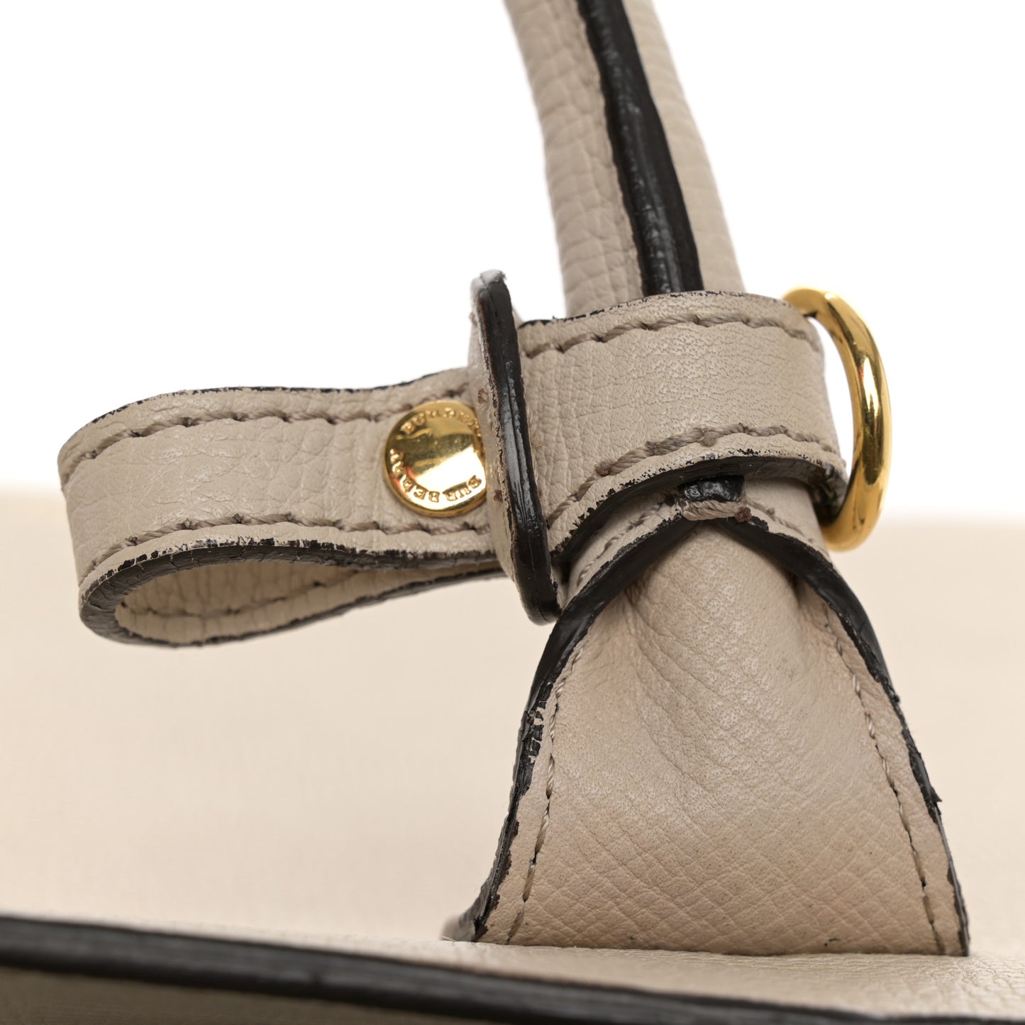 Derby Calfskin House Check Medium Banner Tote Limestone