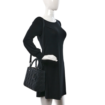Christian Dior Ultra Matte Calfskin Cannage Medium Lady Dior Black 2 of 8