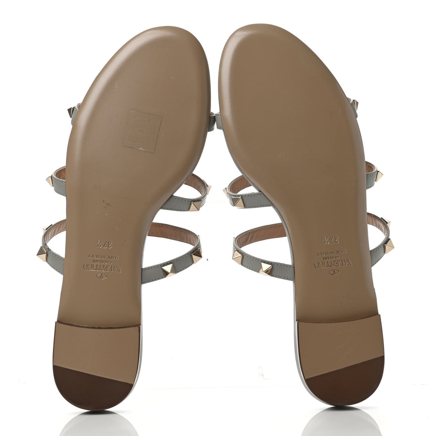 Nappa Rockstud Caged Flat Slide Sandals 37.5 Nuage