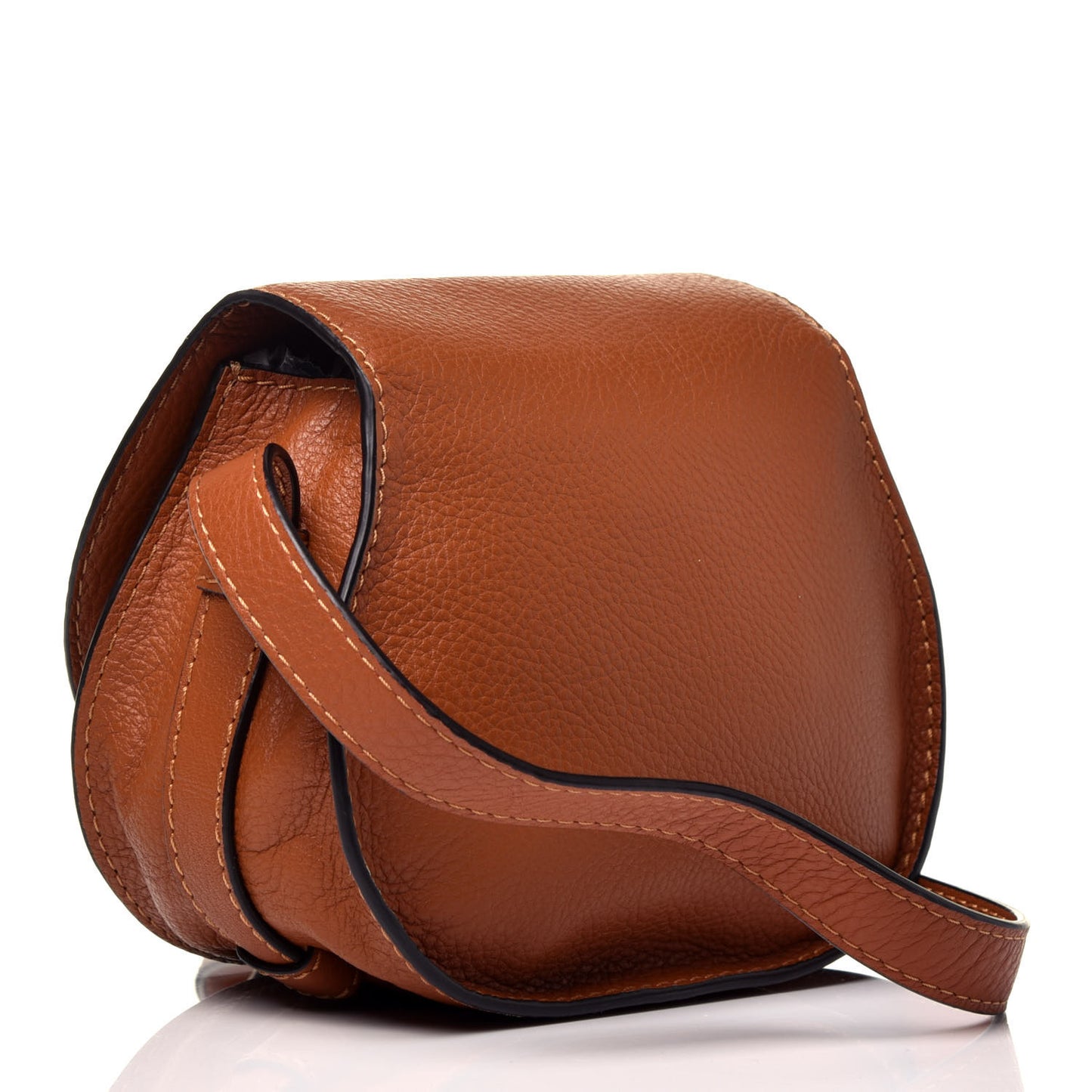 Calfskin Mini Marcie Round Crossbody Bag Tan