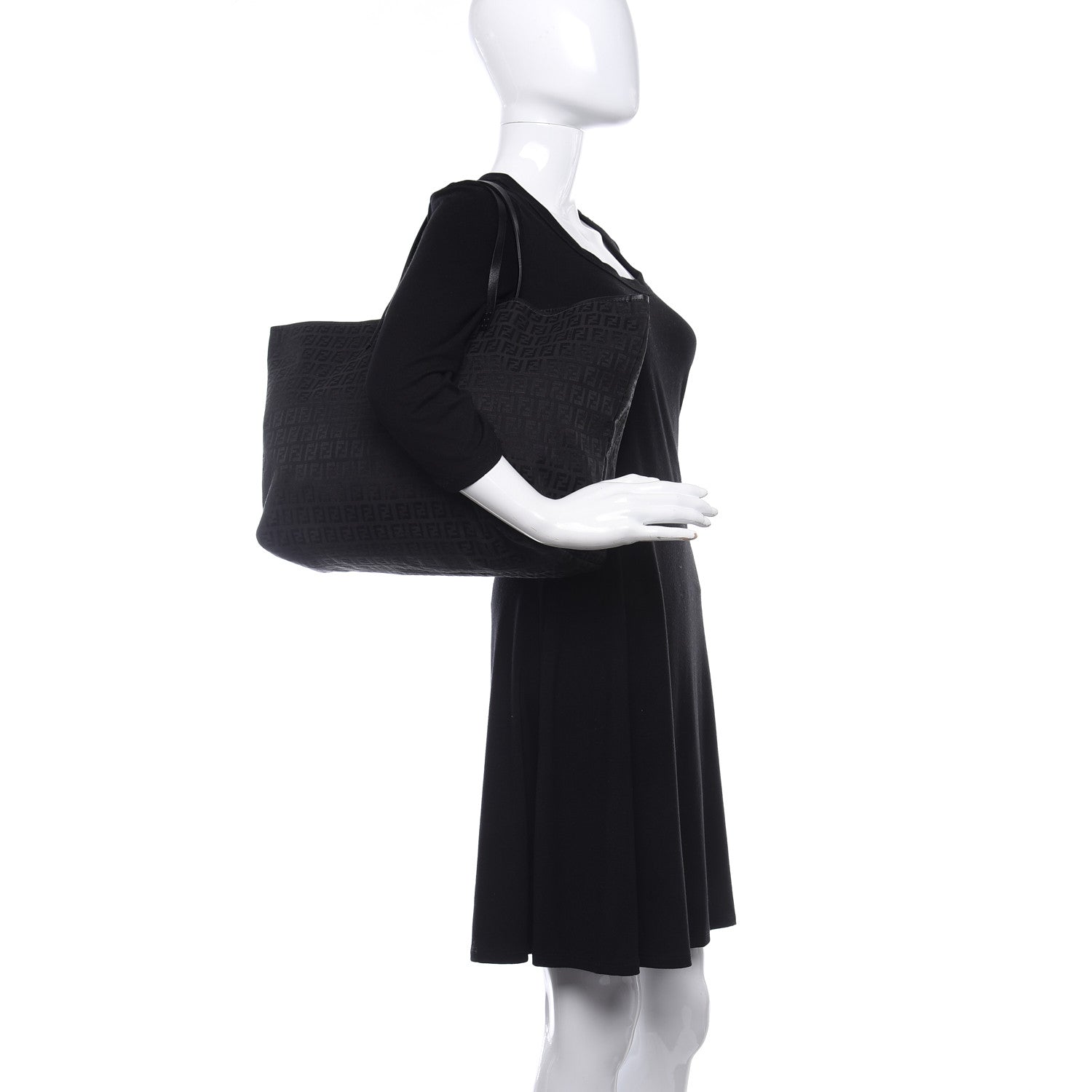 Fendi Zucchino Shopping Tote Black 2 of 8
