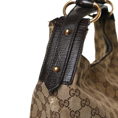 Gucci Monogram Medium Horsebit Chain Hobo Dark Brown 15 of 28
