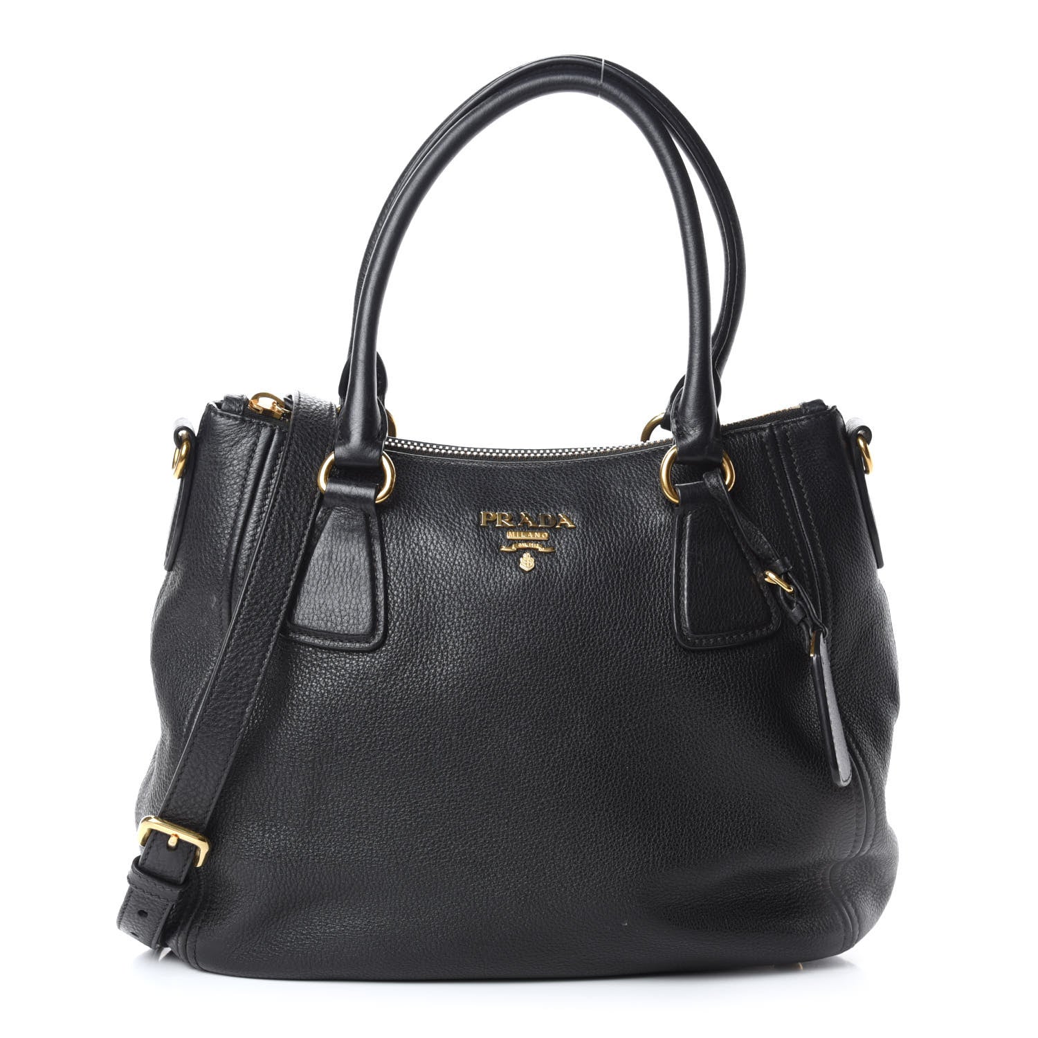 Prada Vitello Daino Tote Black 1 of 8
