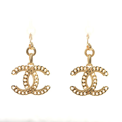 Chanel Metal CC Chain Drop Earrings Gold 4 of 9