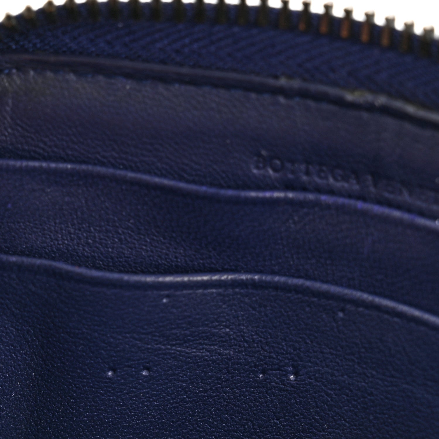 Bottega Veneta Nappa Intrecciato Zip Around Compact Wallet Blue 9 of 10