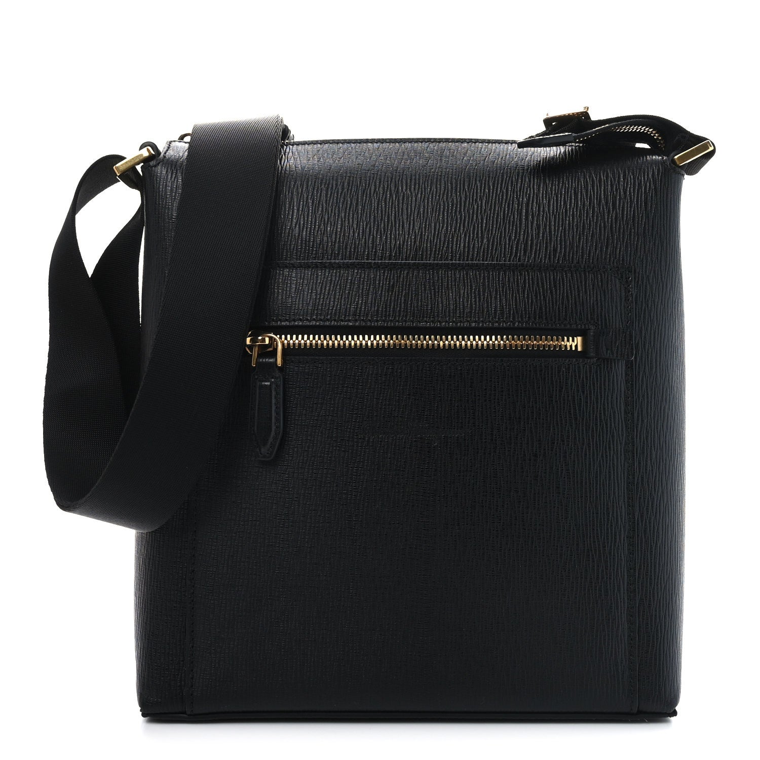 Salvatore Ferragamo Stamped Calfskin Revival 3.0 Crossbody Bag Black 1 of 8