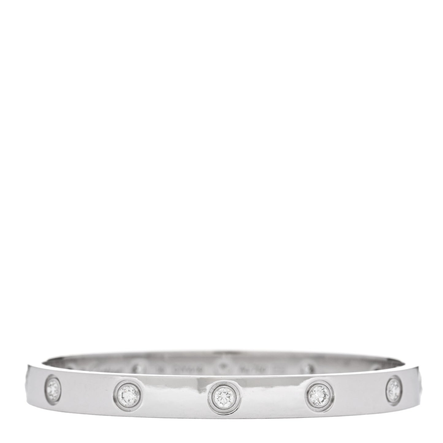 18K White Gold 10 Diamond LOVE Bracelet 16