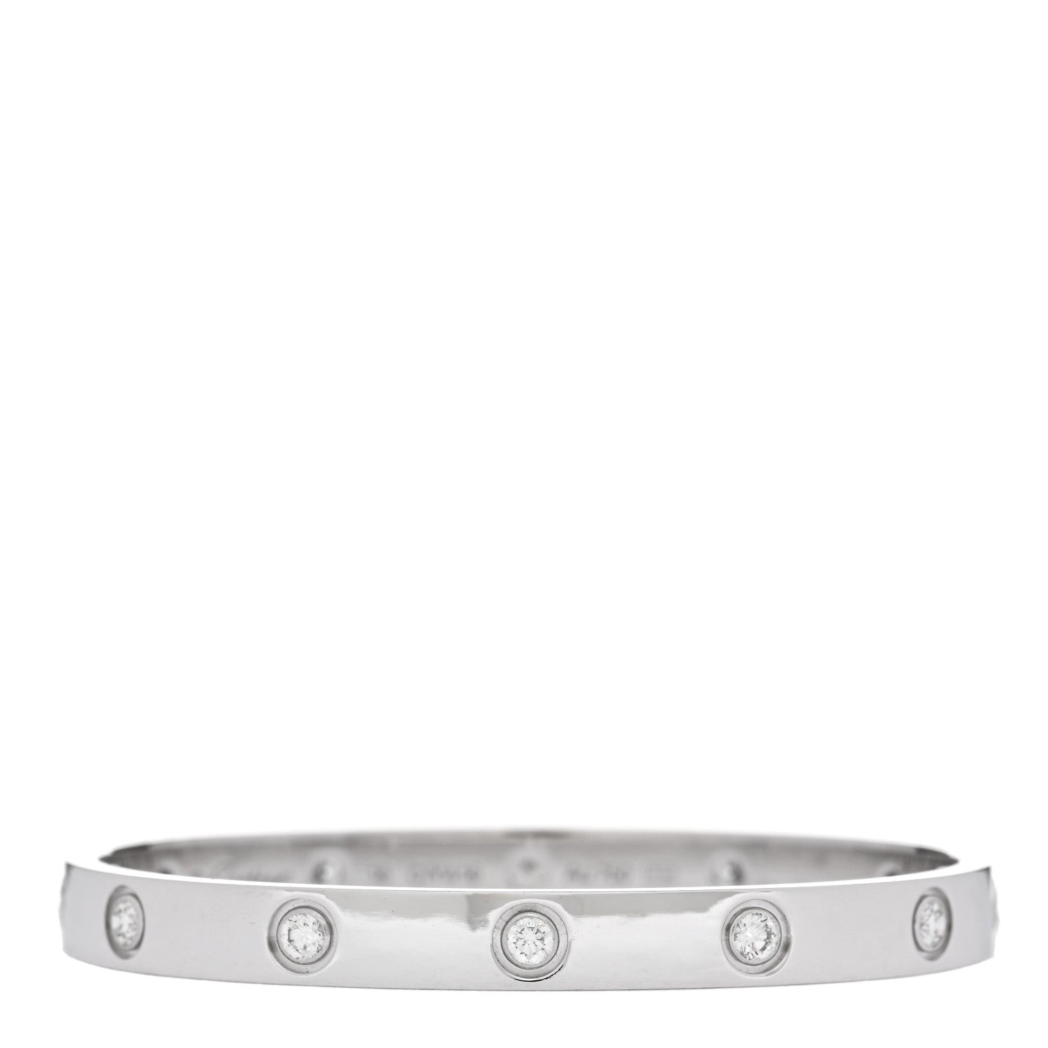 Cartier 18K White Gold 10 Diamond LOVE Bracelet 16 1 of 5