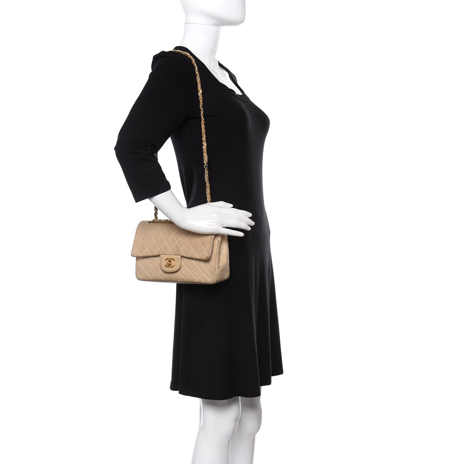 Chanel Lambskin Quilted Small Double Flap Beige 2 of 16