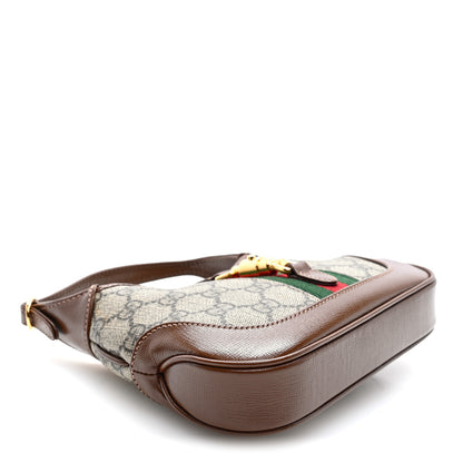 Gucci GG Supreme Monogram Azalea Calfskin Web Mini Jackie 1961 Hobo Beige Ebony Brown Sugar 3 of 8