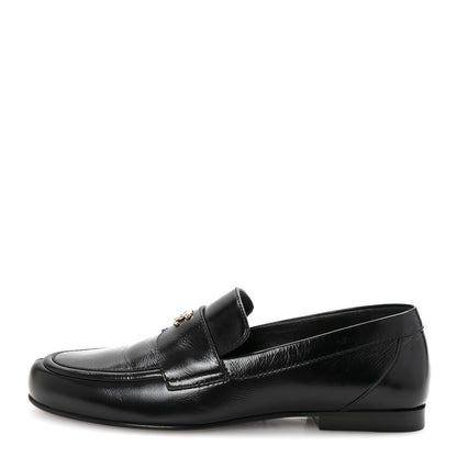 Chanel Calfskin CC Moccasin Loafers 38.5 Black 1 of 20