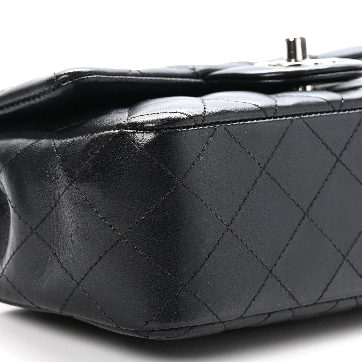 Chanel Lambskin Quilted Mini Rectangular Flap Black 9 of 11