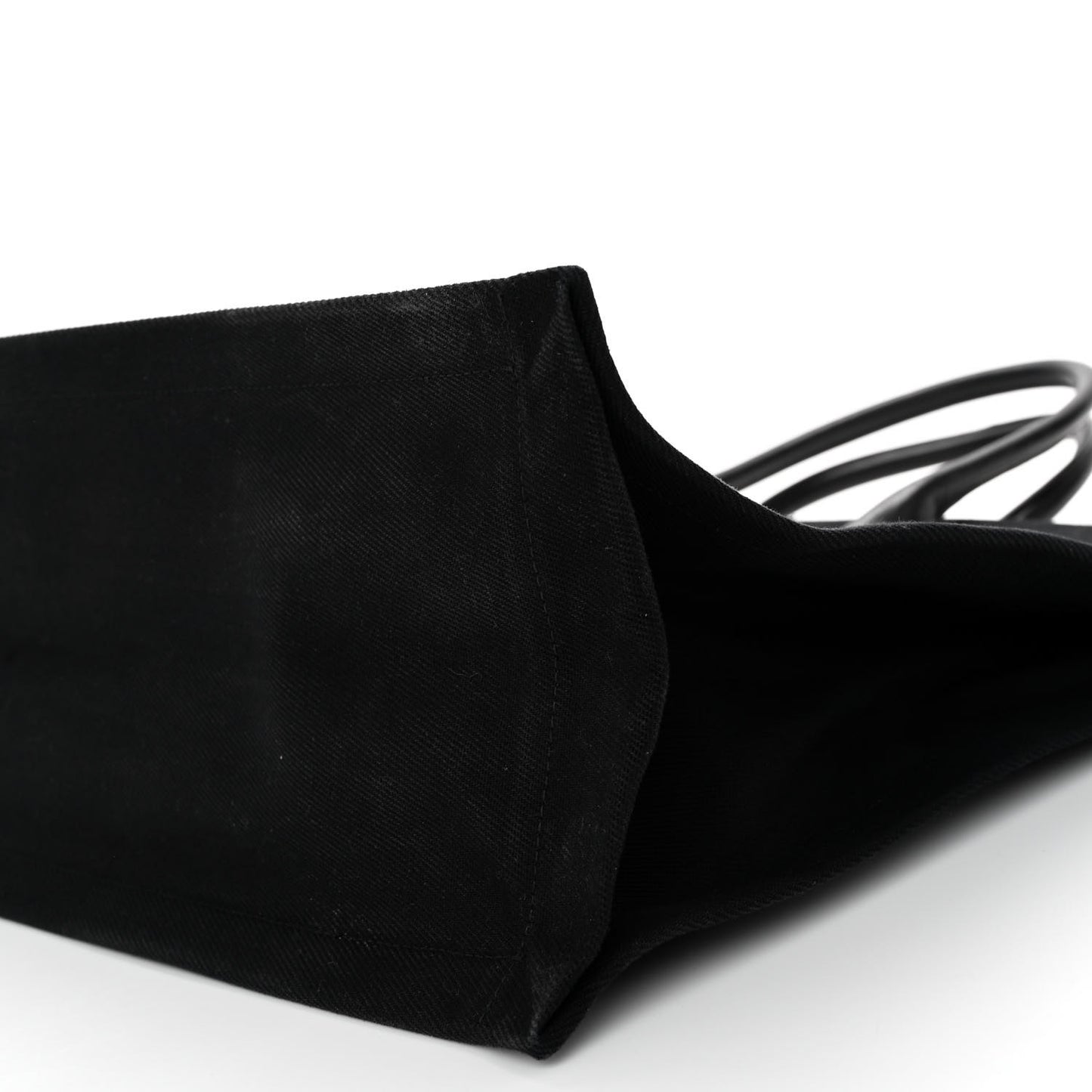 Linen Calfskin Rive Gauche Tote Black