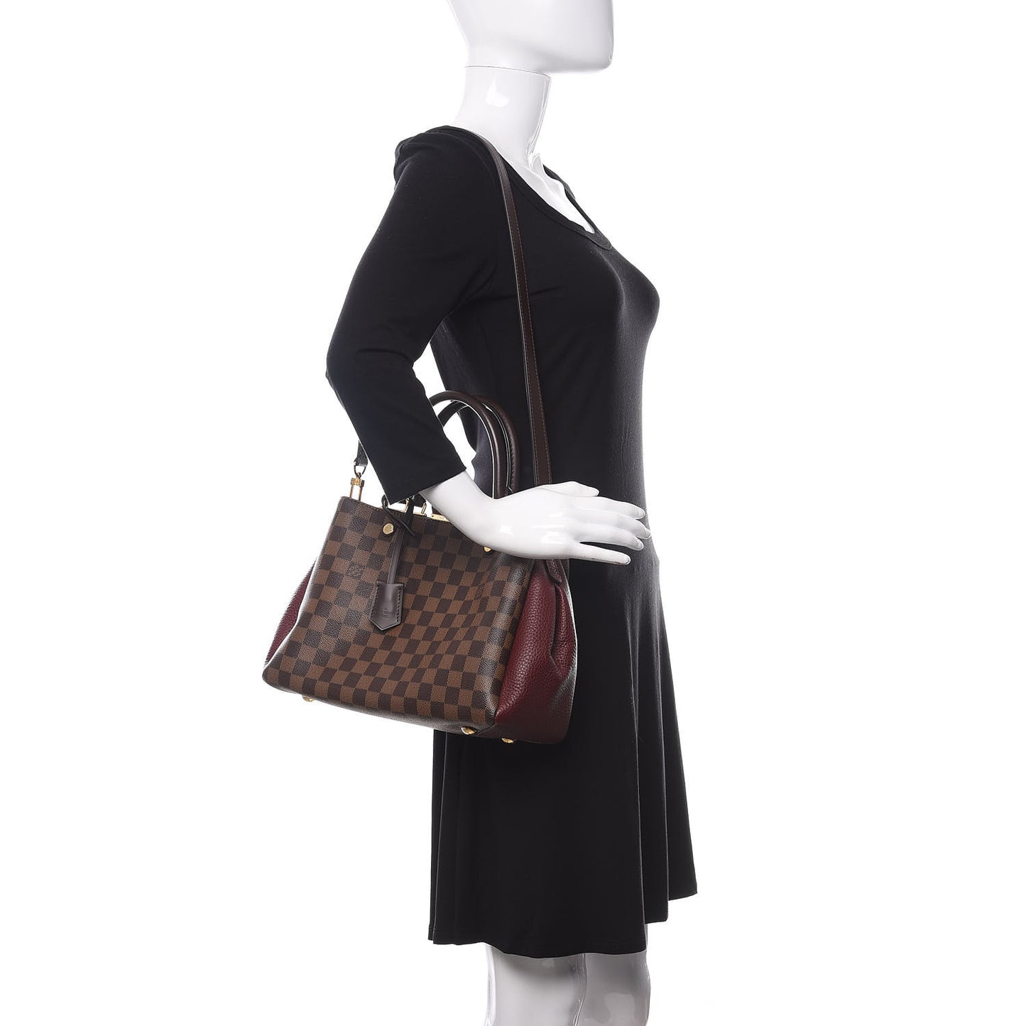 Damier Ebene Cuir Taurillon Brittany Bordeaux