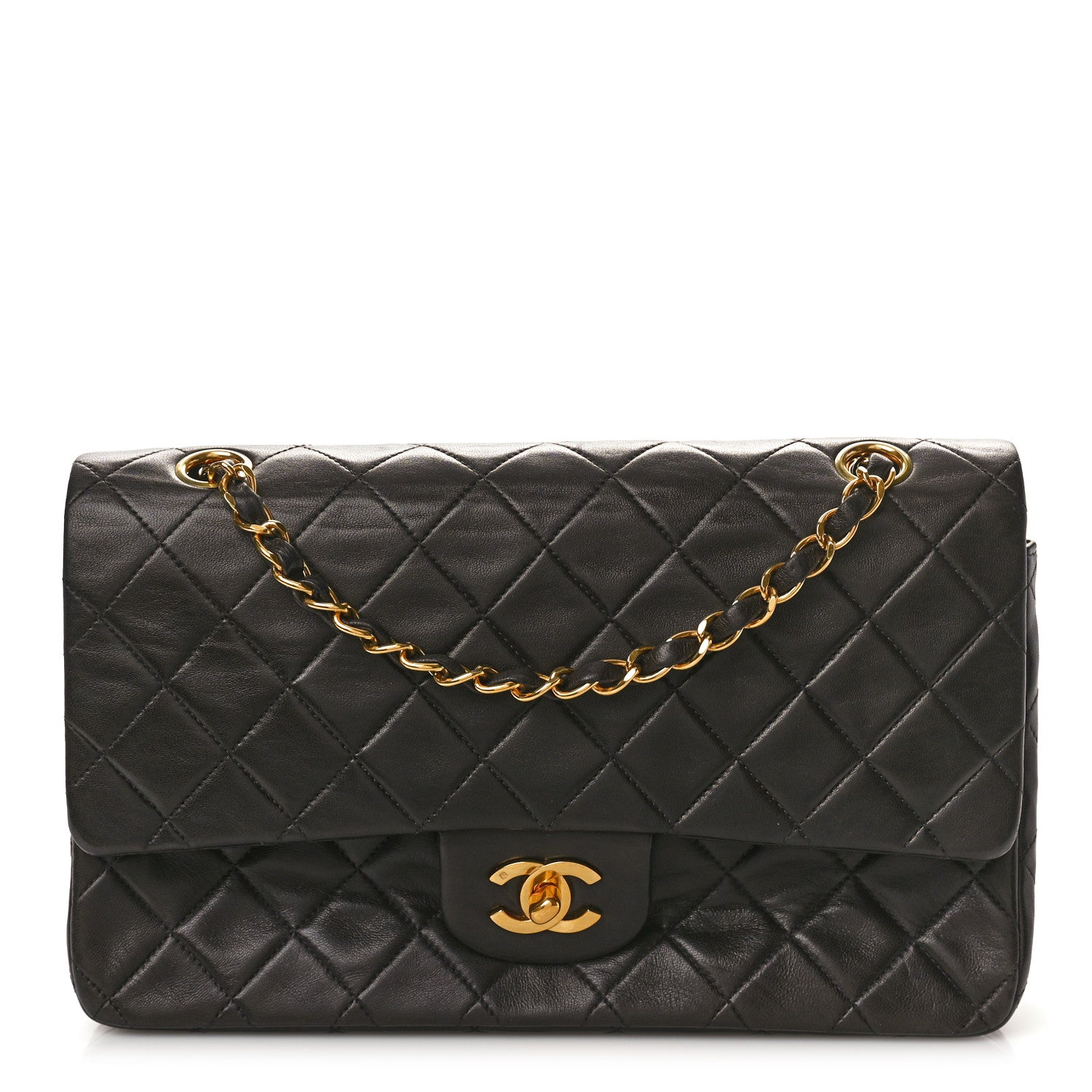 Chanel Lambskin Quilted Medium Double Flap Black 1 of 13