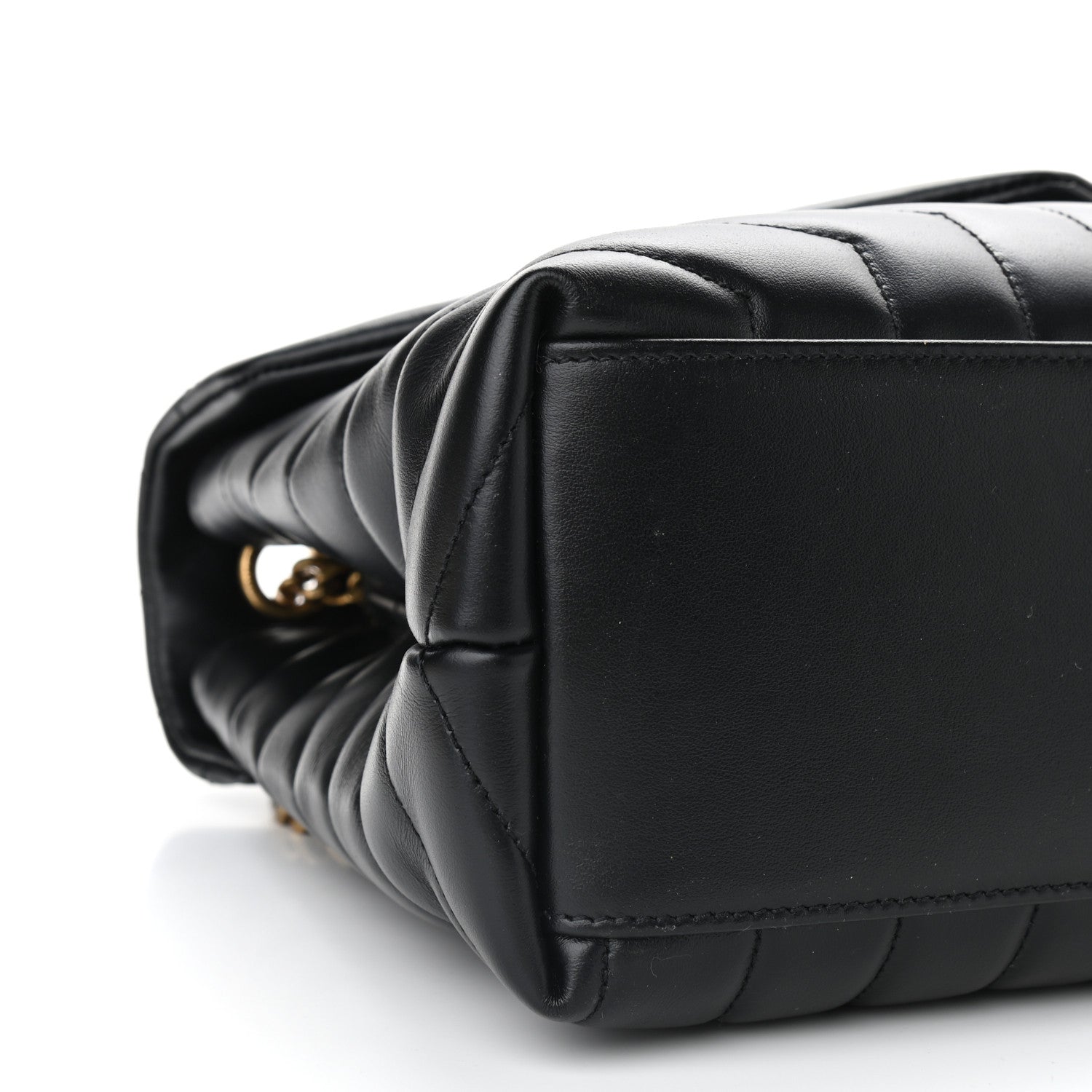 Saint Laurent Calfskin Y Quilted Monogram Medium Loulou Chain Satchel Black 7 of 8