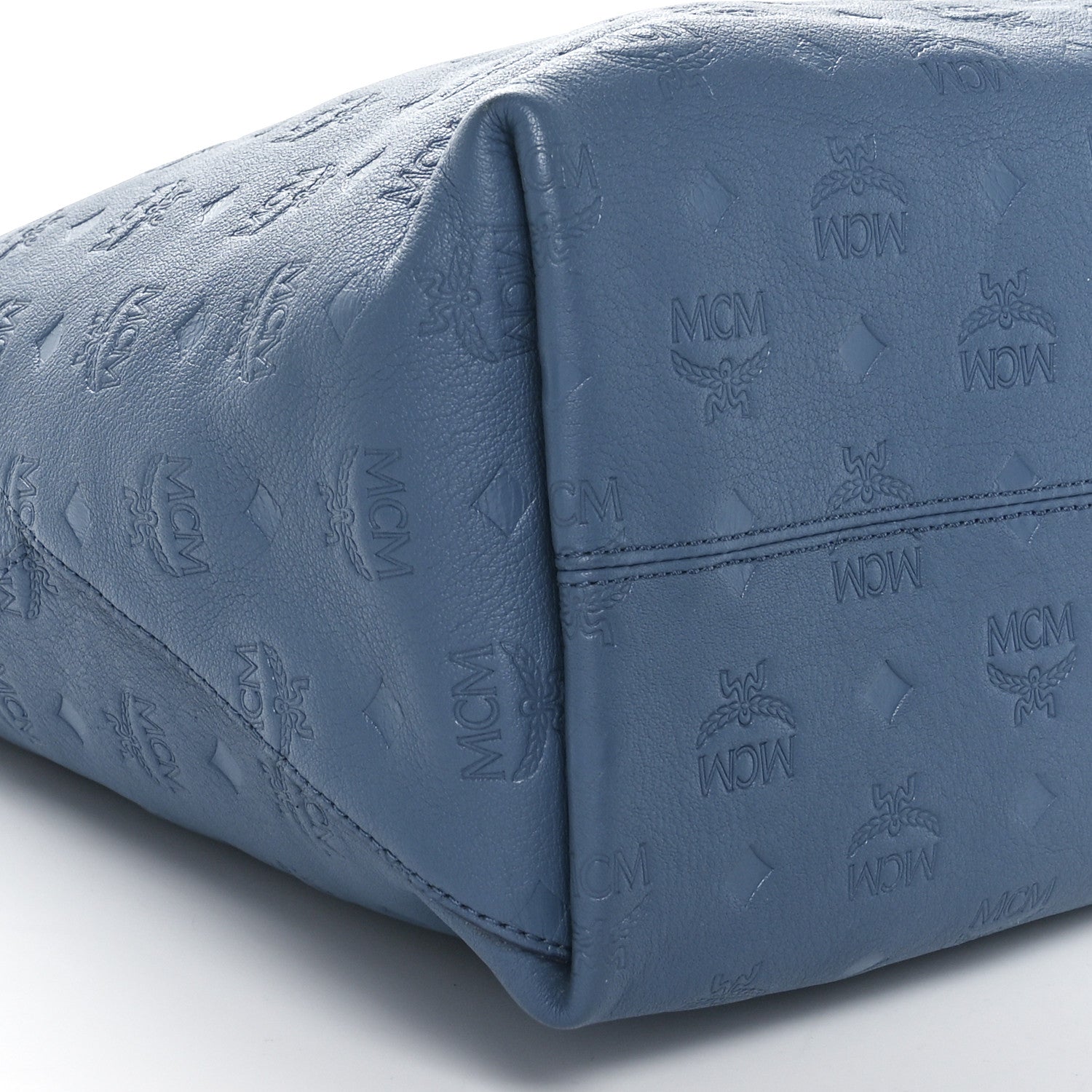 MCM Calfskin Ottomar Monogram Large Klara Hobo Luft Blue 8 of 9