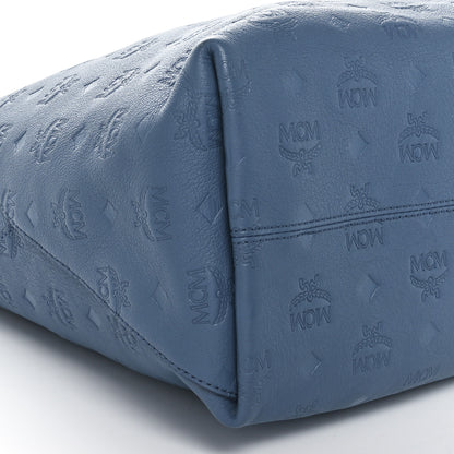 MCM Calfskin Ottomar Monogram Large Klara Hobo Luft Blue 8 of 9