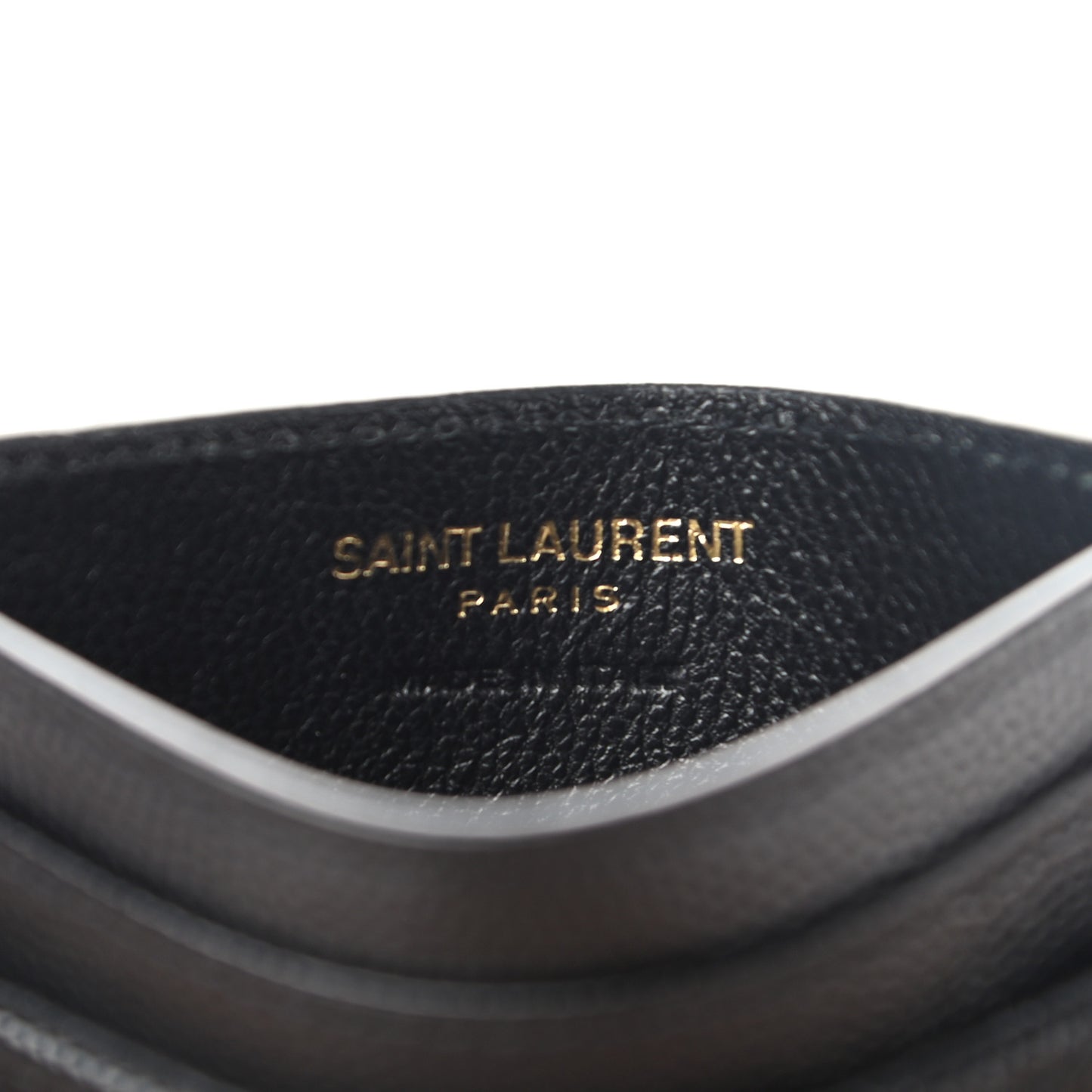 Grain De Poudre Matelasse Chevron Monogram Credit Card Case Black