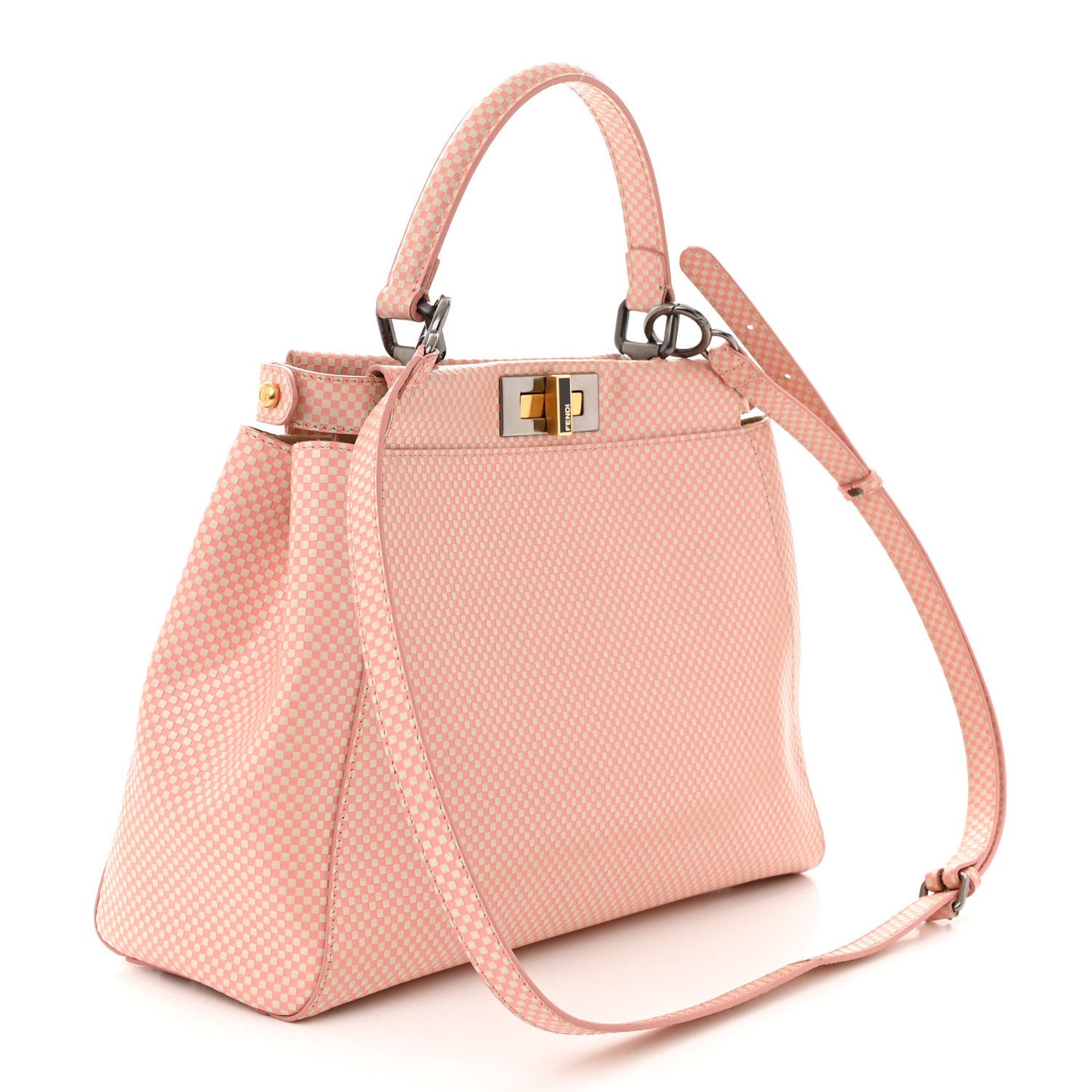 Checkered Sequin Medium Peekaboo Iconic Satchel Multicolor