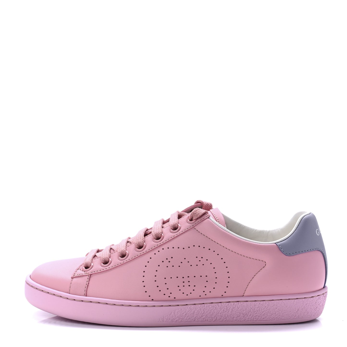 Calfskin Interlocking G Perforated Womens Ace Sneakers 35 Wild Rose Lapis