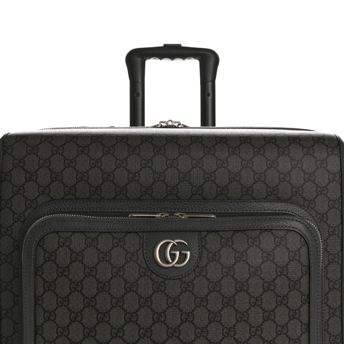 GG Supreme Monogram Medium Savoy Trolley Grey Black Graphite Grey