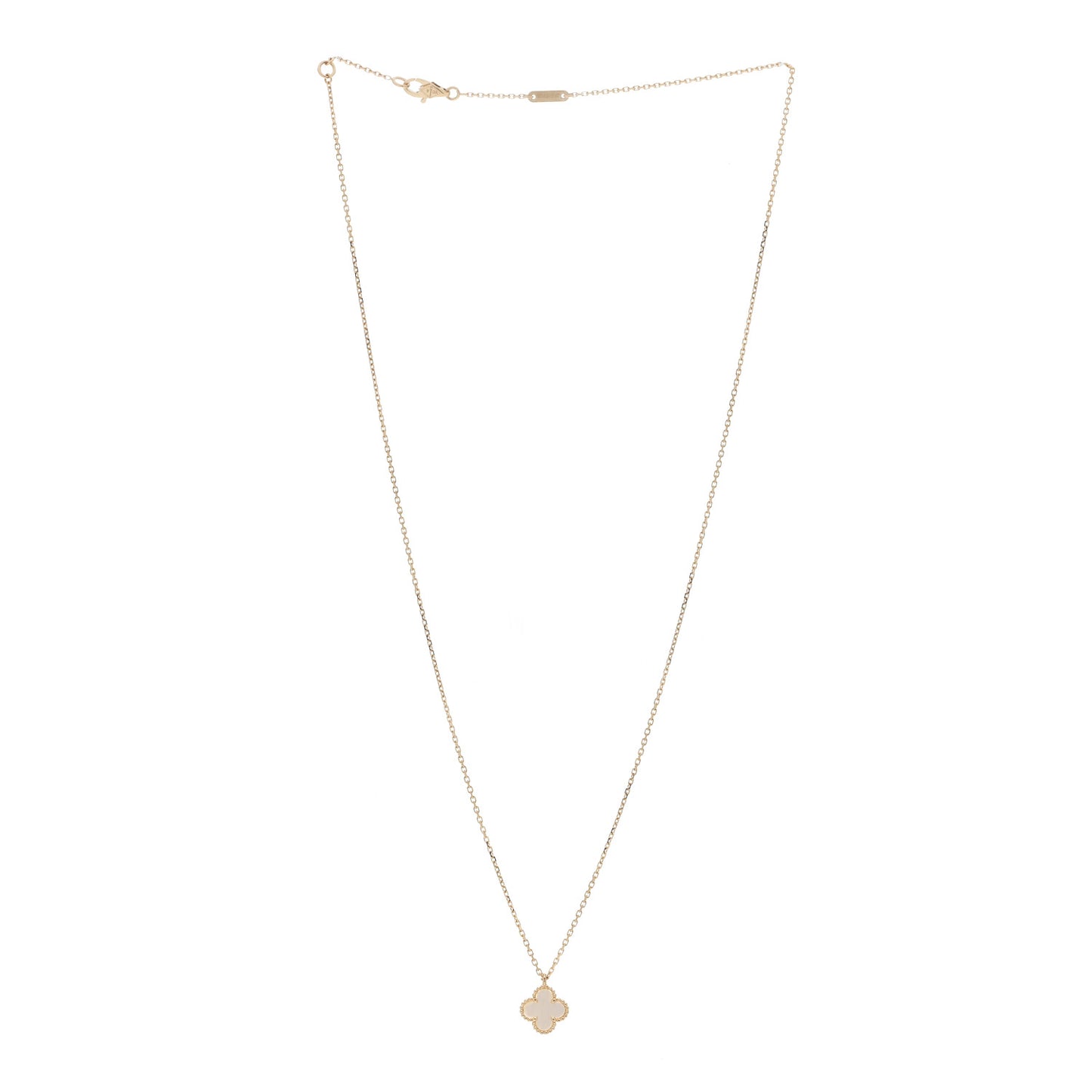 18K Yellow Gold Mother of Pearl Sweet Alhambra Pendant Necklace