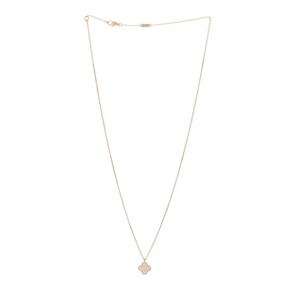 Van Cleef & Arpels 18K Yellow Gold Mother of Pearl Sweet Alhambra Pendant Necklace 3 of 6