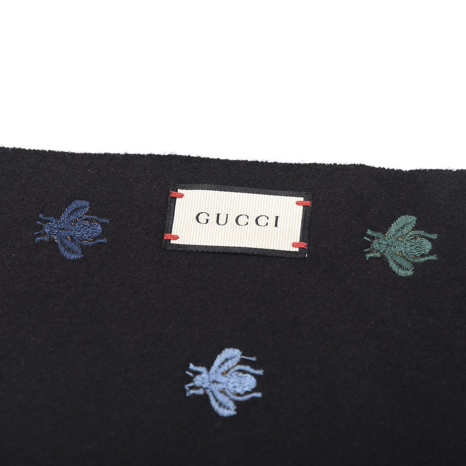 Gucci Silk Cashmere Bee Stardust Scarf Black 3 of 4