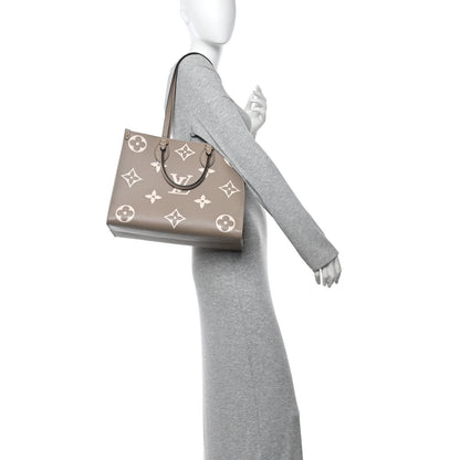 Louis Vuitton Empreinte Monogram Giant Onthego MM Tourterelle Creme 2 of 12