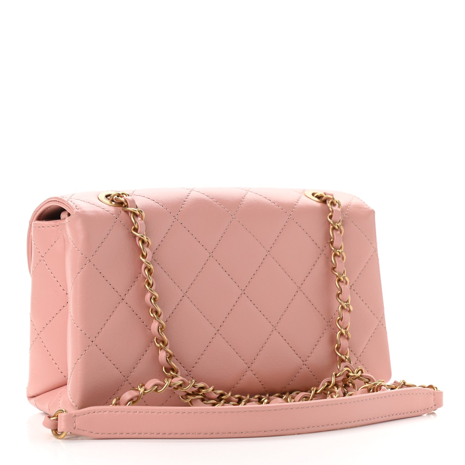 Chanel Calfskin Quilted Small Enchained Flap Light Pink 3 of 11