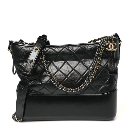 Chanel Aged Calfskin Quilted Medium Gabrielle Hobo Black 1 of 9