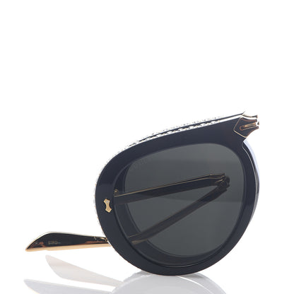 Gucci Acetate Crystal Foldable Aviator Sunglasses GG0307S Black 8 of 10