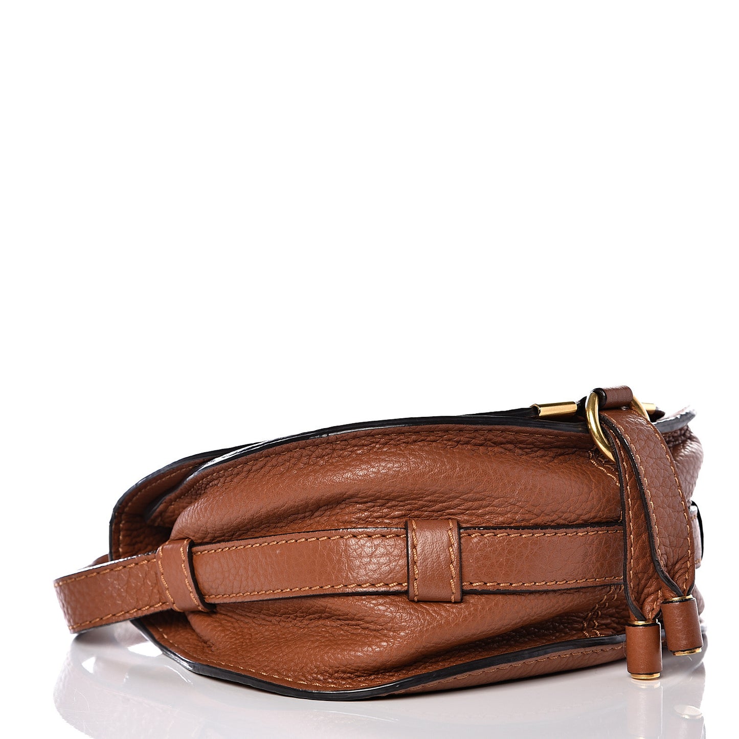 Calfskin Mini Marcie Round Crossbody Bag Tan