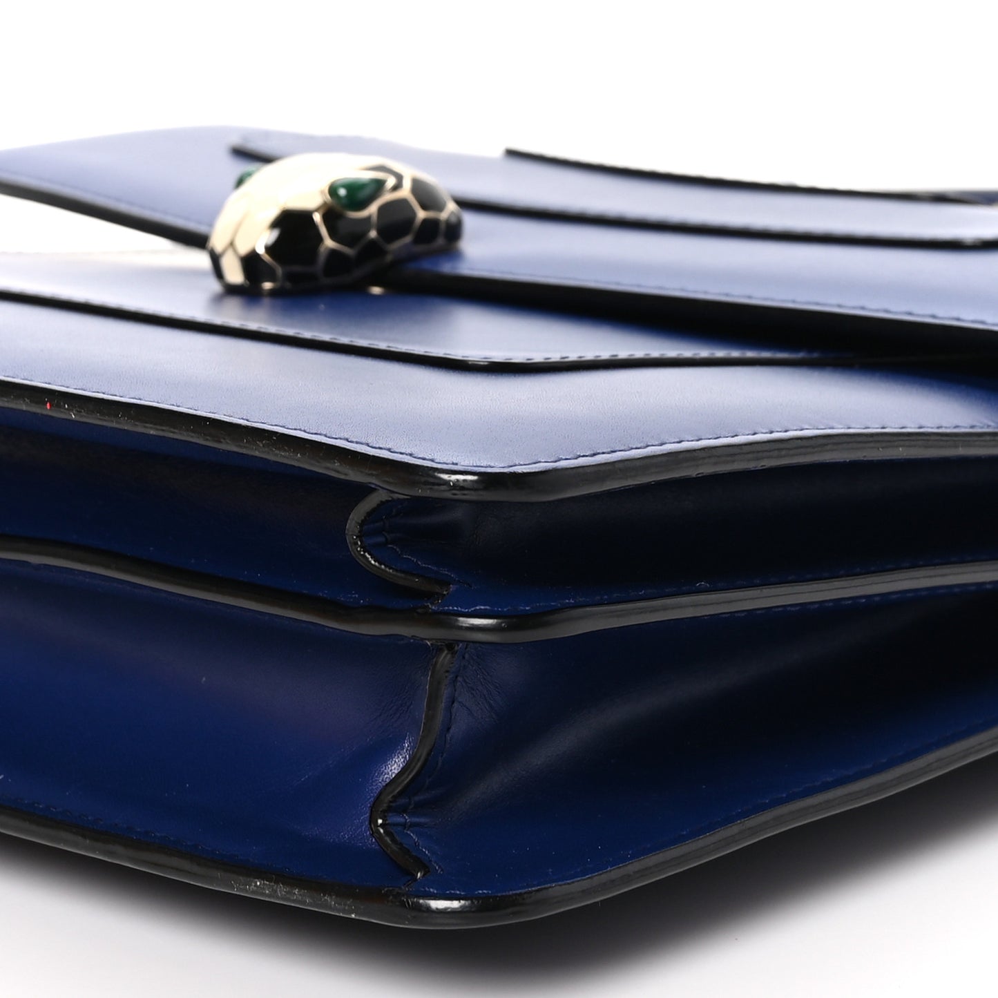 Calfskin Large Serpenti Forever Top Handle Blue