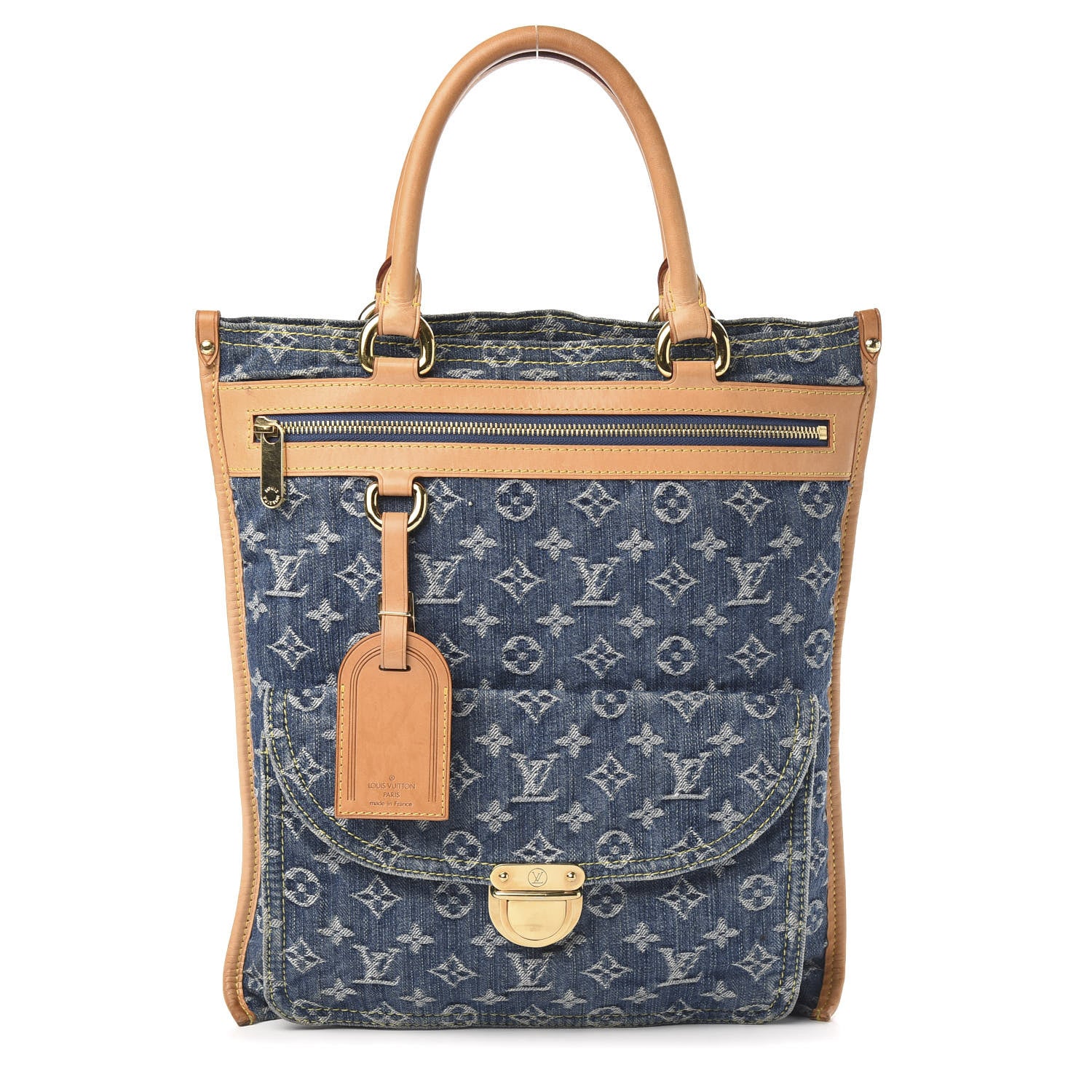 Louis Vuitton Monogram Denim Sac Plat Blue 1 of 9