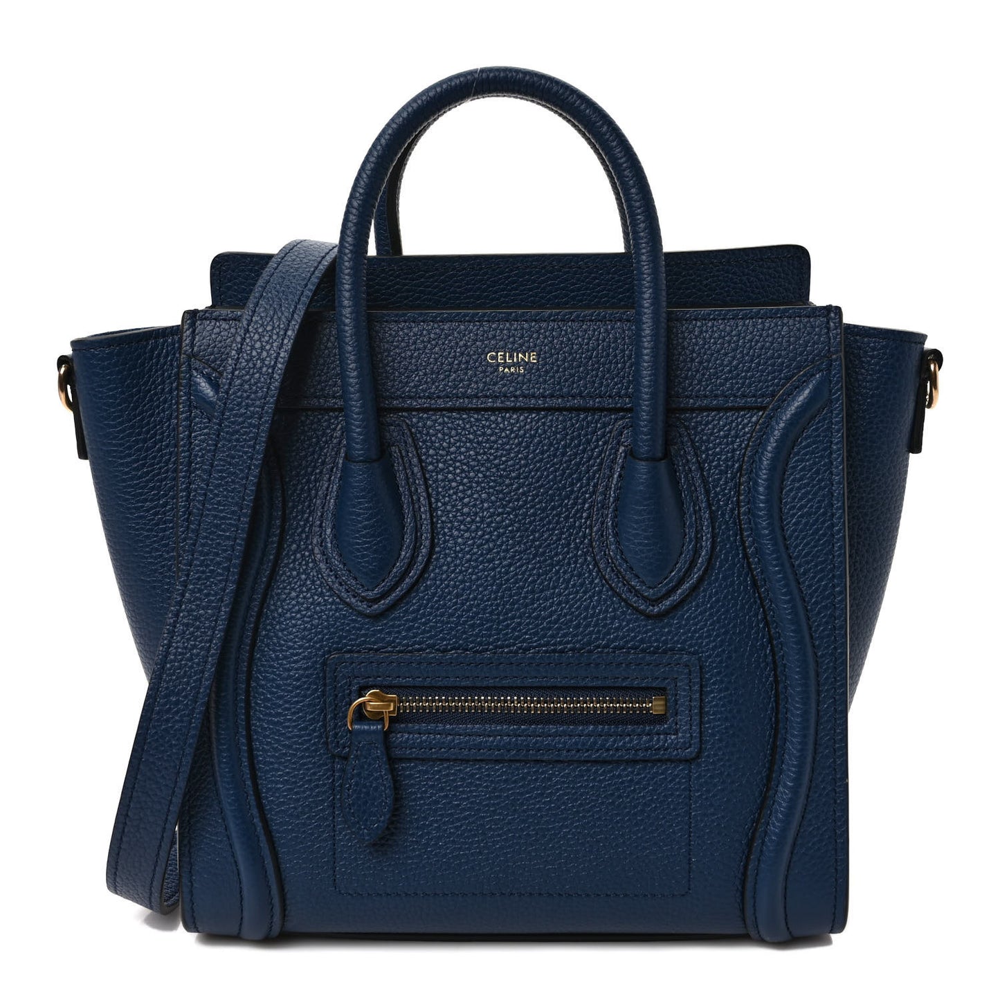 Drummed Calfskin Nano Luggage Deep Blue