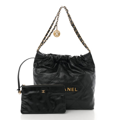 Chanel Shiny Calfskin Quilted Small Chanel 22 Black 3 of 11