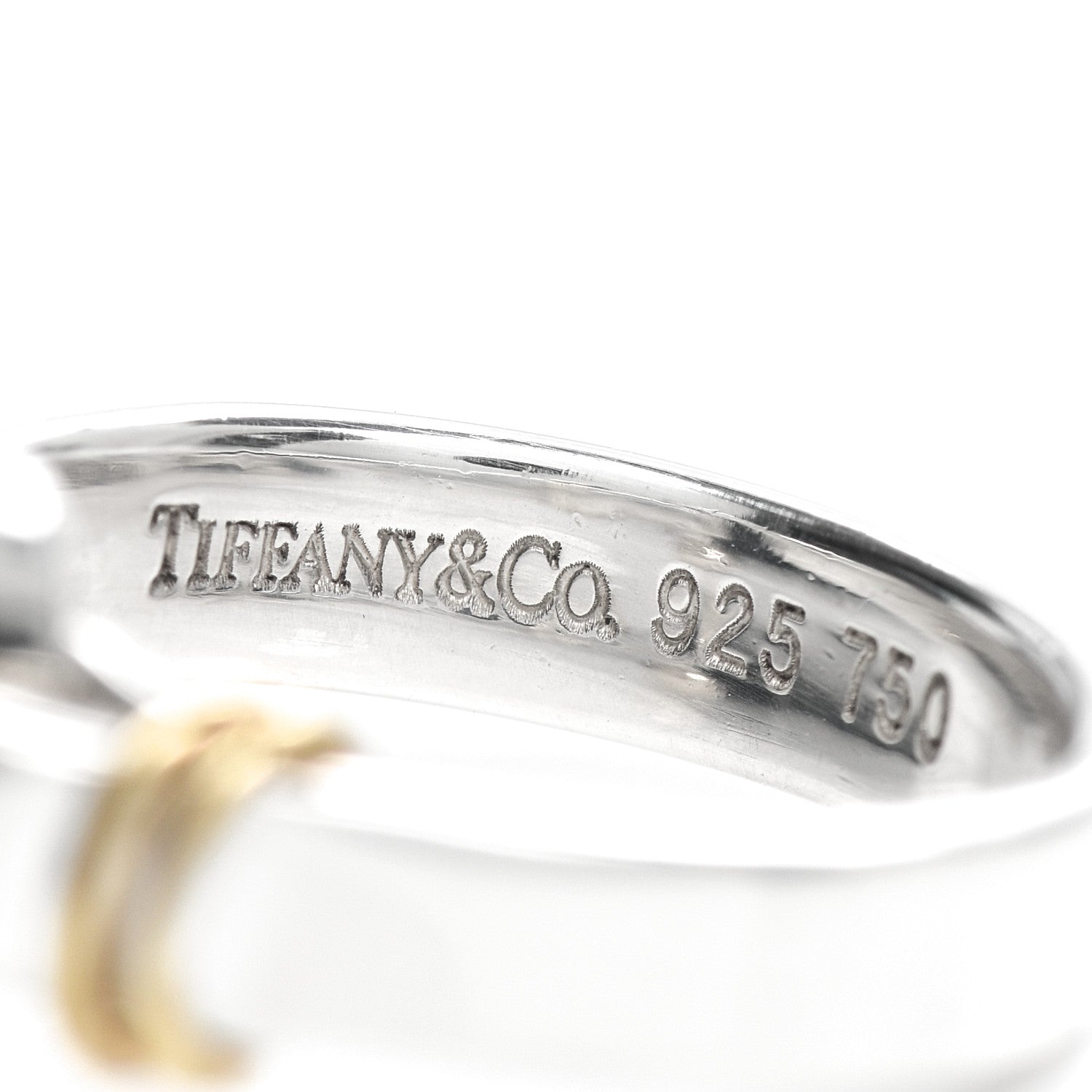Tiffany Sterling Silver 18K Yellow Gold Hook Ring 50 5.25 5 of 5