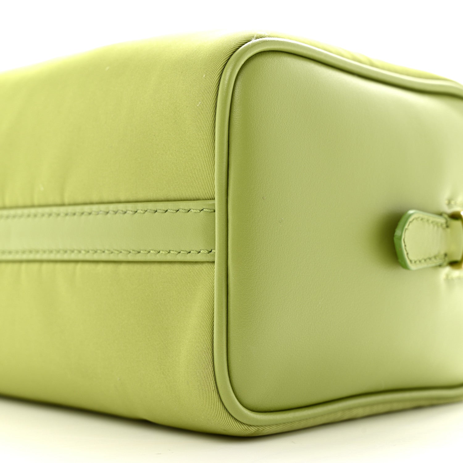 Prada Re-Nylon Vitello Medium Top Handle Bag With Padlock Lawn Green 10 of 11