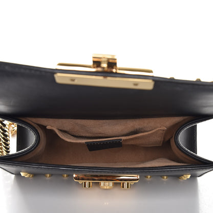 Gucci Calfskin Studded Small Padlock Shoulder Bag Black 5 of 12