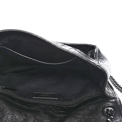 Saint Laurent Crinkled Calfskin Matelasse Monogram Medium Niki Chain Satchel Black 4 of 4