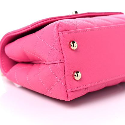 Chanel Caviar Quilted Extra Mini Coco Handle Flap Rose 8 of 10
