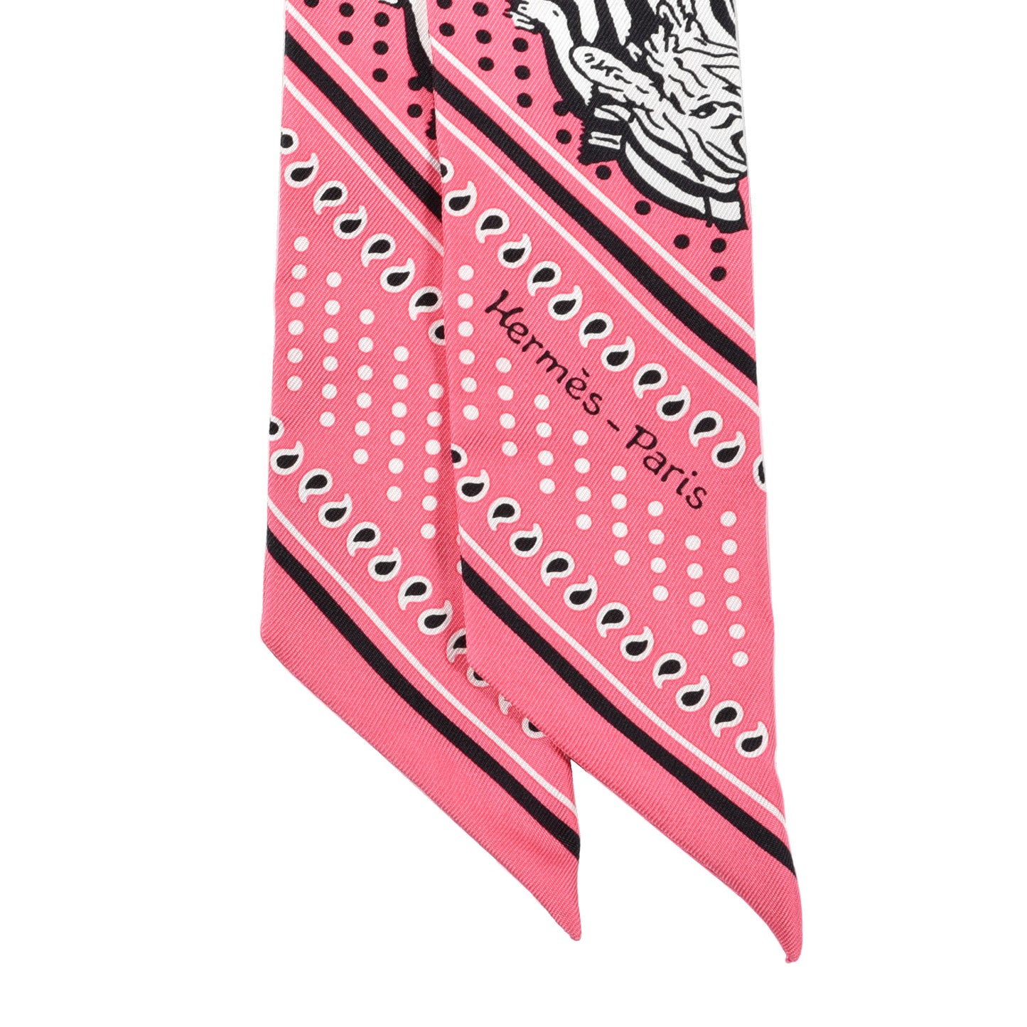 Silk Les Zebres Twilly Rose Bonbon Black