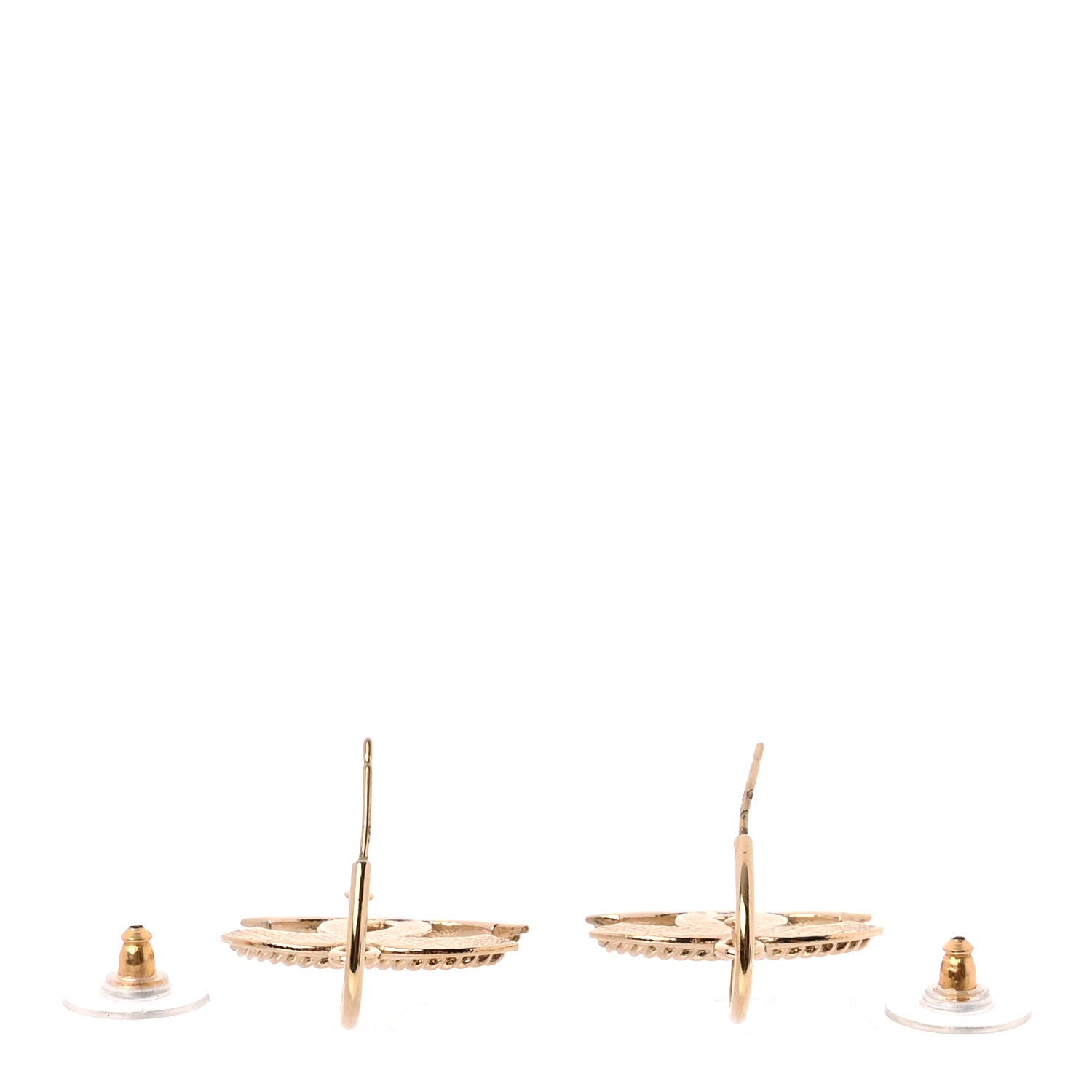 Chanel Metal Drop CC Earrings Gold 3 of 5