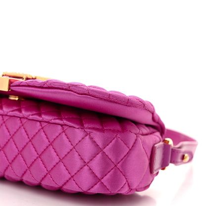 Versace Satin Crystal Quilted Mini Greca Goddess Shoulder Bag Pink 9 of 9