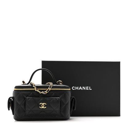 Chanel Caviar Quilted Polly Pocket East West Top Vanity With Chain Black 13 of 13