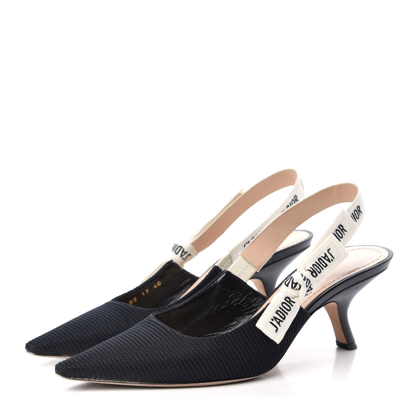 Technical Canvas Ribbon J Adior Slingback 65mm Pumps 40 Black