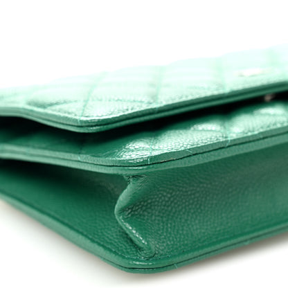 Chanel Caviar Quilted Wallet On Chain WOC Green 10 of 12