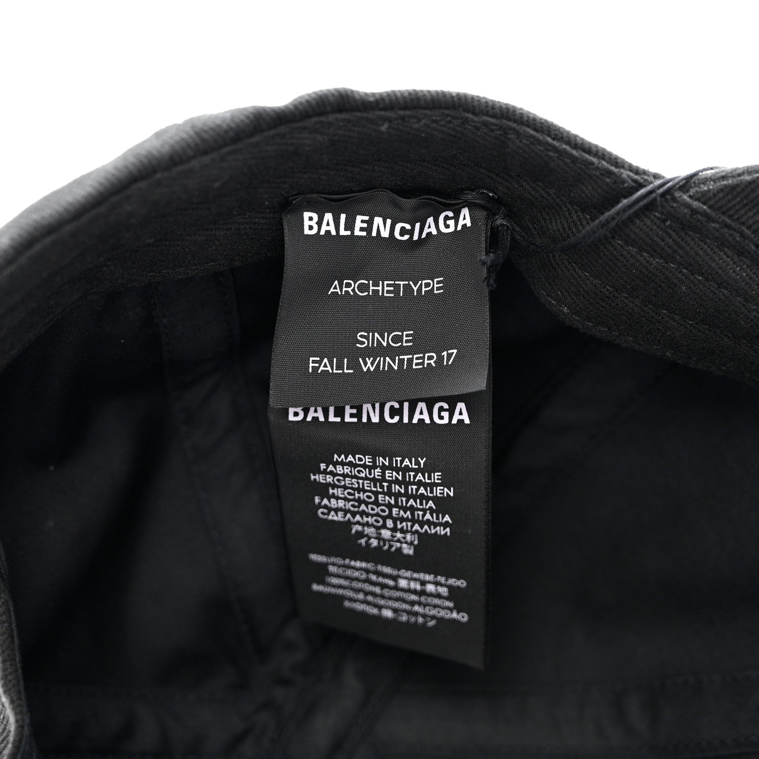 Balenciaga Cotton Drill Logo Classic Baseball Cap 59 L Black White 8 of 9
